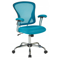 OSP Home Furnishings JUL26-7 Juliana Task Chair with Blue Mesh Fabric Seat